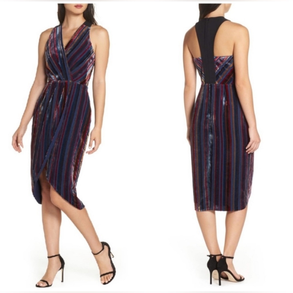 Harlyn velvet stripe dress